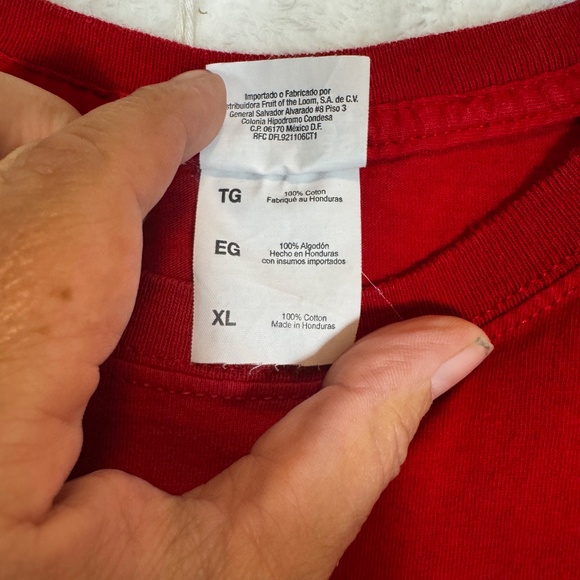 Jerzees T-Shirt Mens Size XL Red Budweiser Beer 100% Cotton Crew Neck - Picture 4 of 8